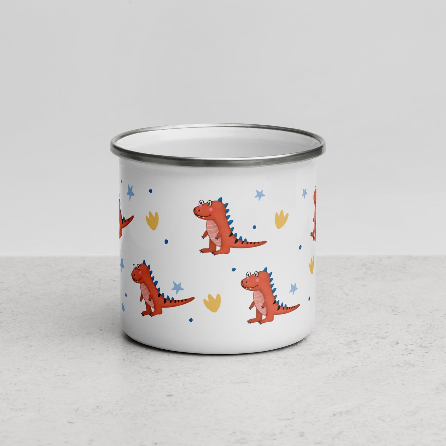 Coco the Red Dinosaur Enamel Mug