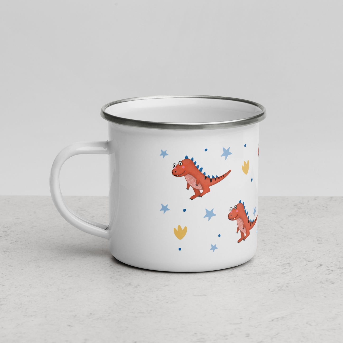 Coco the Red Dinosaur Enamel Mug