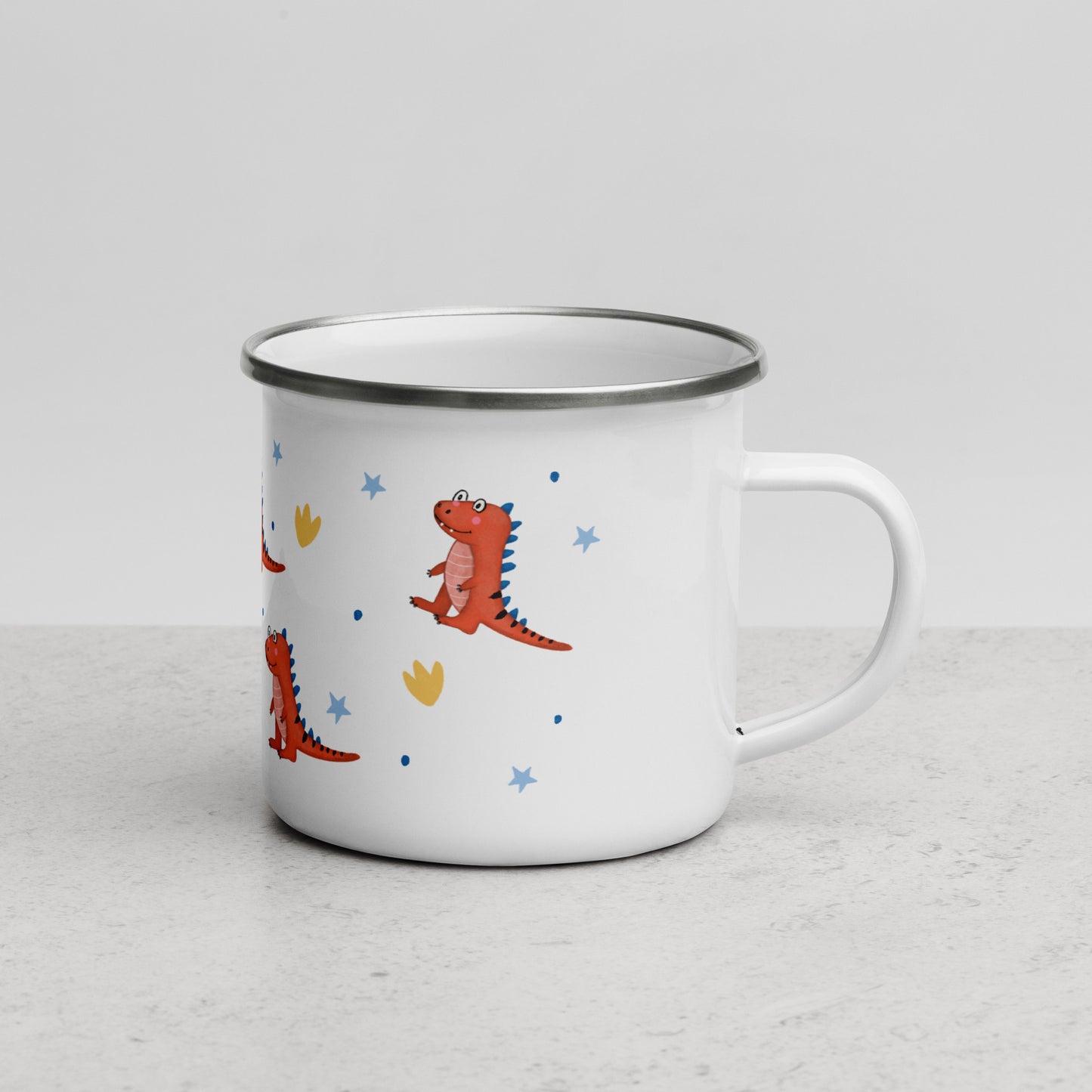 Coco the Red Dinosaur Enamel Mug